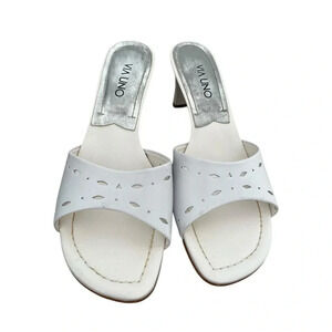 Via Uno white mule sandales size  7